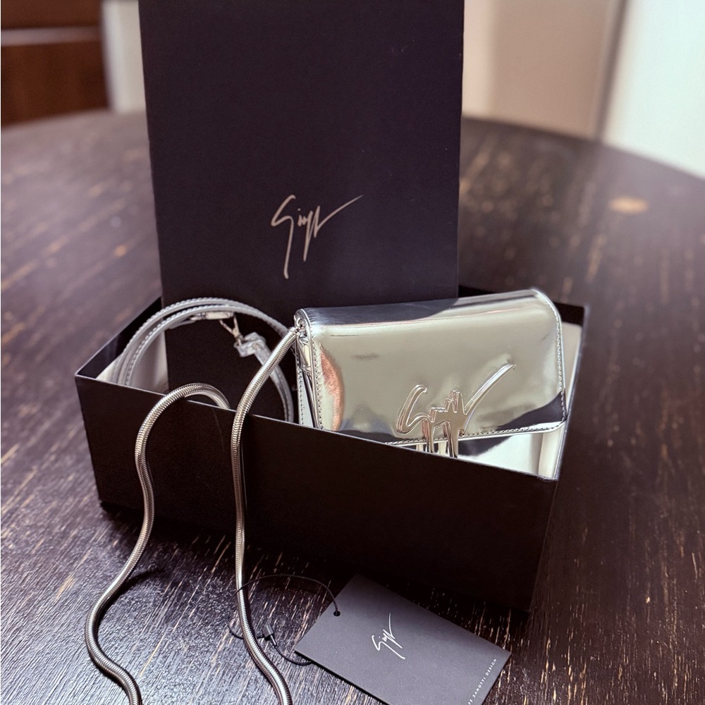 Brand new Giuseppe Zanotti Metallic Silver Mini Bag